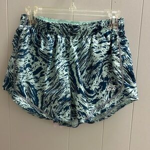 Stylish Women's Blue Patterned Shorts